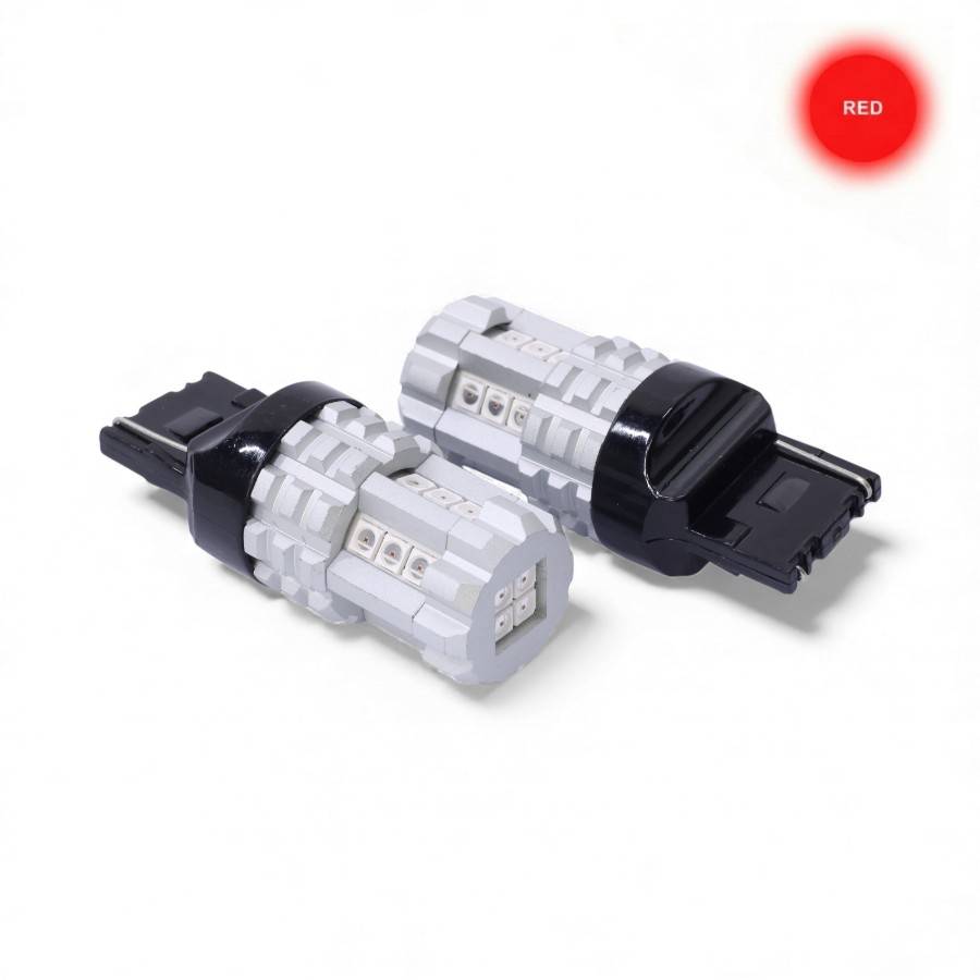 T20 7440 RED SMD LED Replacement Bulb - Type T20 7440 Wedge Red (Pair) - Image 1