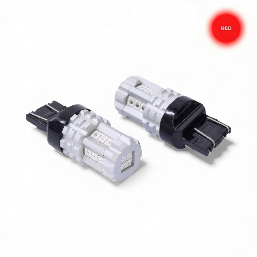 T20 7443 RED SMD LED Replacement Bulb - Type T20 7443 Wedge Red (Pair) - Image 1