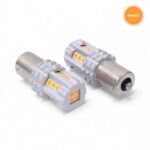 SMD LED Replacement Bulb - Type: 1156 Single Contact Orange (Pair)
