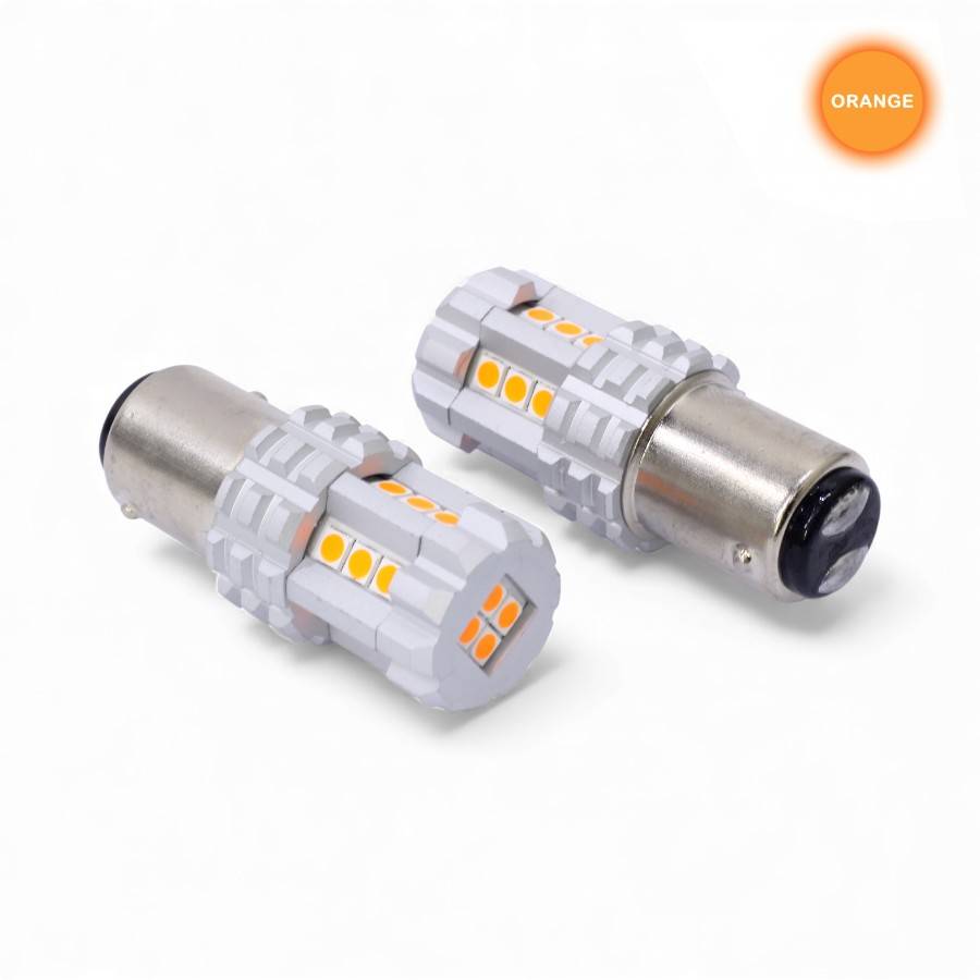 1157 BAY150 ORNG SMD LED Replacement Bulb - Type: 1156 Double Contact Orange (Pair) - Image 1