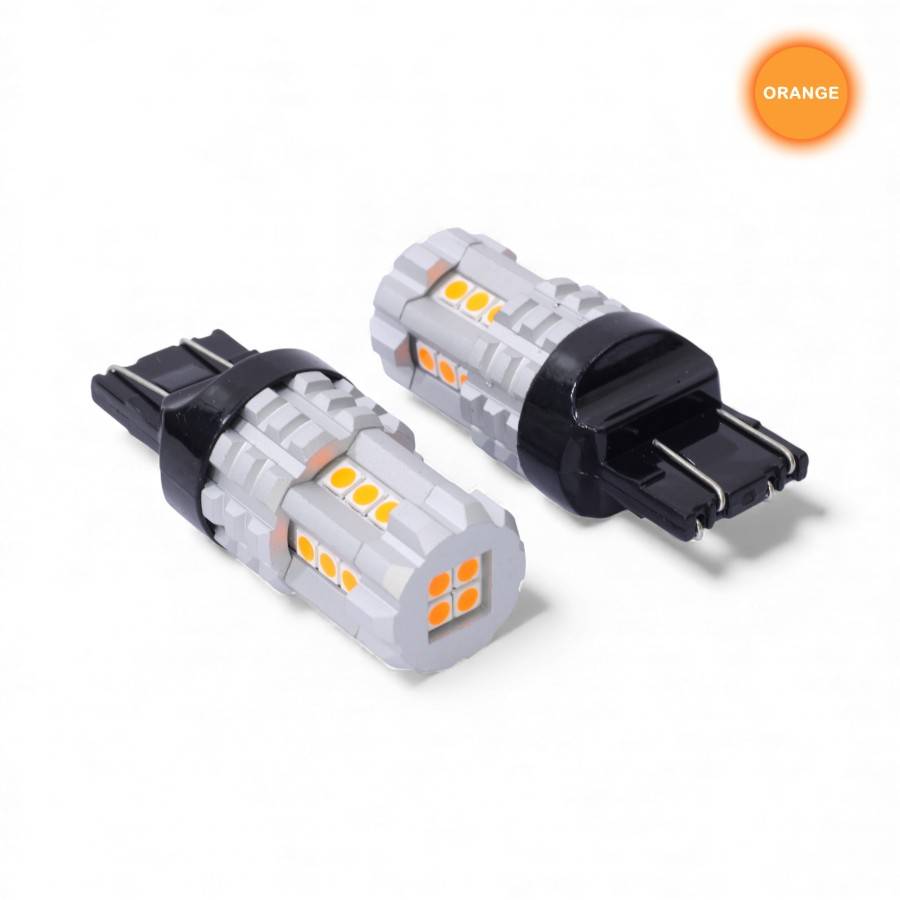 T20 7443 ORNG SMD LED Replacement Bulb - Type T20 7443 Wedge Orange (Pair) - Image 1