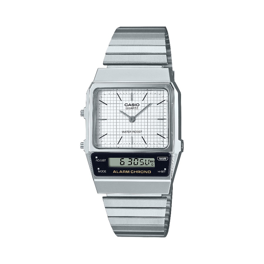 AQ-800E-7ADF Casio Retro Digital Chrome Silver Watch - AQ-800E-7ADF - Image 1