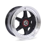 17" EWT Chevy 4/100 & 4/108 Gloss Black Polish Lip With Rivets Alloy Wheels