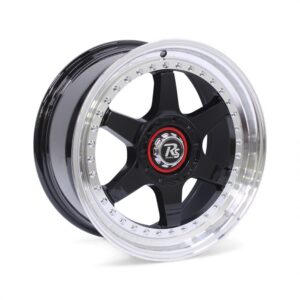 17" EWT Chevy 4/100 & 4/108 Gloss Black Polish Lip With Rivets Alloy Wheels
