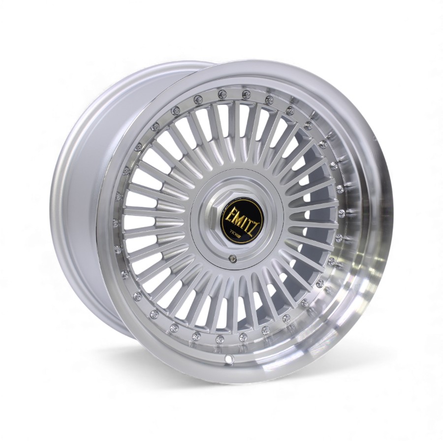 YKW7036 AB 17 17" YKW7036 4/100 & 5/100 Silver With Rivets Alloy Wheels - Image 1