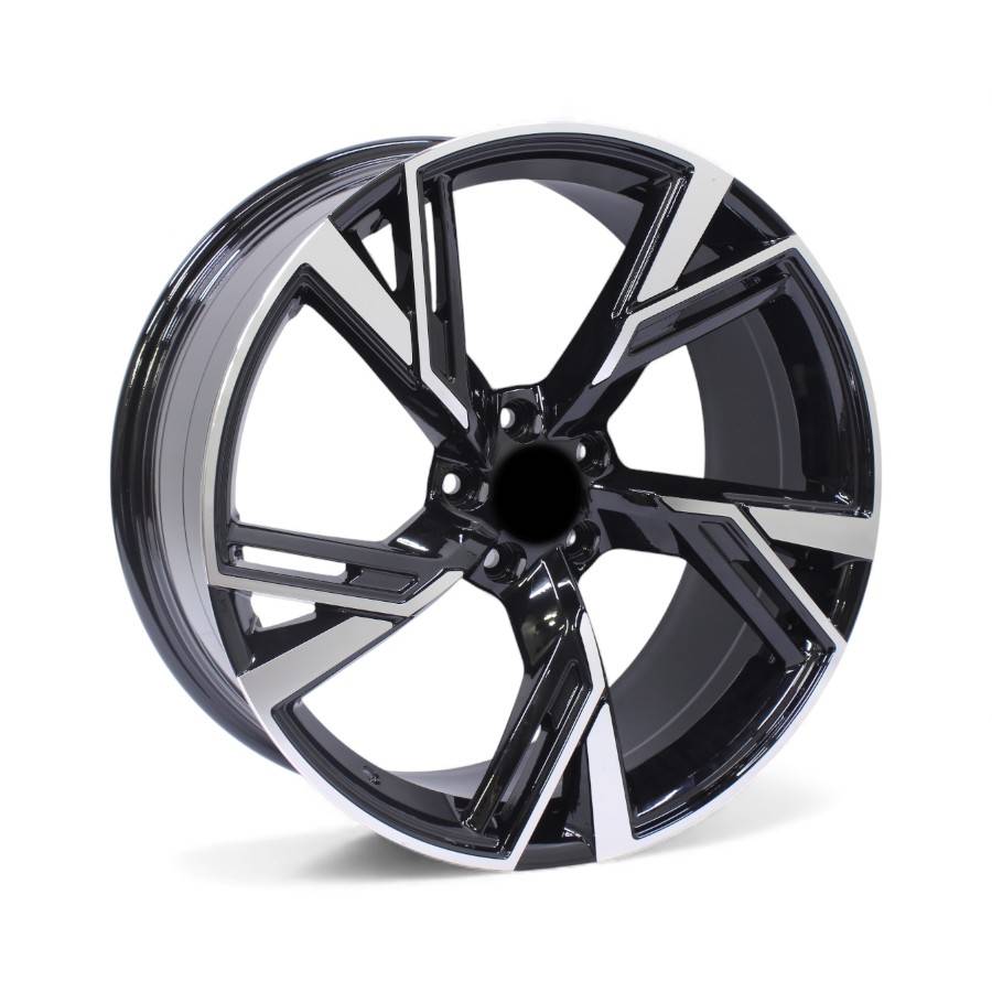 DX421 20 20" DX421 5/112 Black Machine Lip Alloy Wheels - Image 1