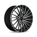 14" A-Line Techno 4/100 Black Machine Face Alloy Wheels