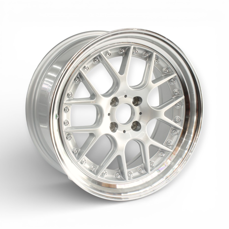 TWC389 17" TWC389 4/100 Silver Machine Lip Alloy Wheels - Image 1