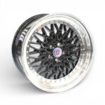 17" TWC411 5/100 Gloss Black Machine Lip With Rivets Alloy Wheels