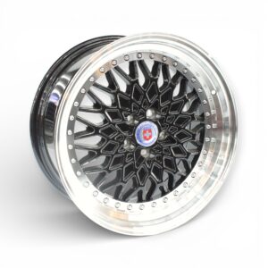 17" TWC411 5/100 Gloss Black Machine Lip With Rivets Alloy Wheels
