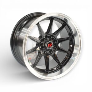 15" GR-OVERSTEER 4/100 & 4/108 Black Machine Face Alloy Wheels