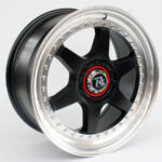17" Chevy 4/100 & 5/100 Matt Black Machine Lip With Silver Rivets Alloy Wheels