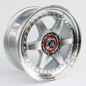 17" Chevy 4/100 & 5/100 Silver Face Machine Lip With Silver Rivets Alloy Wheels