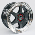 17" Chevy 4/100 & 5/100 Gunmetal Machine Lip With Silver Rivets Alloy Wheels