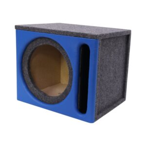 10" Single Vinyl Face Subwoofer Enclosure with Slotted Port (blue)