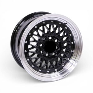14" QS-724 4/100 & 4/114 Black Polish Lip Alloy Wheels