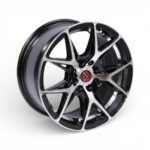 15" Arisaka Grx153 4/100 & 4/108 Black Machine Face Silver Undercut Alloy Wheels