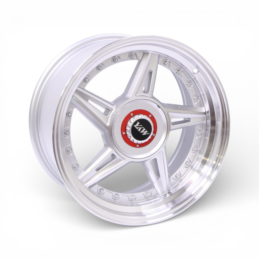 ZAR2406-019 17 17" Zar-2406 4/100 & 4/108 Silver With Rivets Alloy Wheels - Image 1