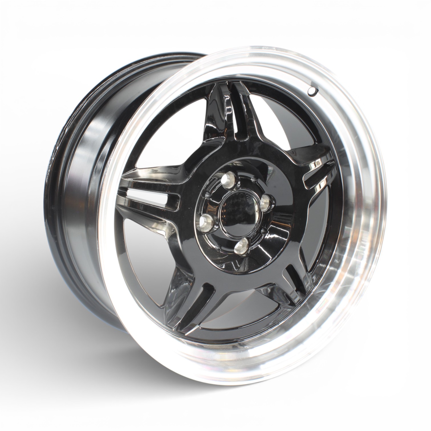EWT7673 17" Campina 4/100 Gloss Black Polished Lip Alloy Wheels - Image 1