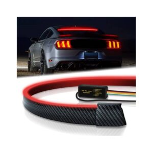 Universal 50″ LED Spoiler Light Strip – Carbon Fiber Look Sequential Third Brake Light