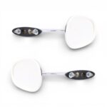 Classic Chrome Oval with Curved Stem Side Mirrors - Type-4513 (pair)