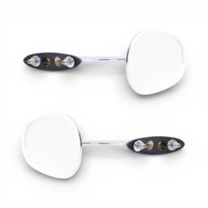 Classic Chrome Oval with Curved Stem Side Mirrors - Type-4513 (pair)