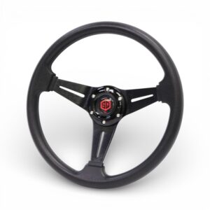 SQ Design Sport Steering Wheel - Black with Black Aluminium Centre Spokes