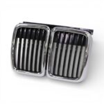 Chrome with Black Trim Front Grille for Bmw E30 1984-1990