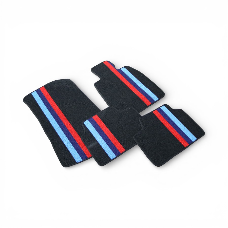 G20 CARPET Suitable for Bmw G20 Rubber Floor Mats with Red & Blue Stripes (4 piece set) - Image 1