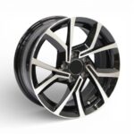14" TTR 5/100 Black Machine Face Alloy Wheels