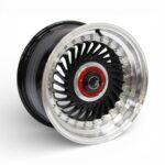 15" M8631 4/100 & 4/108 Black Machined Lip Alloy Wheels