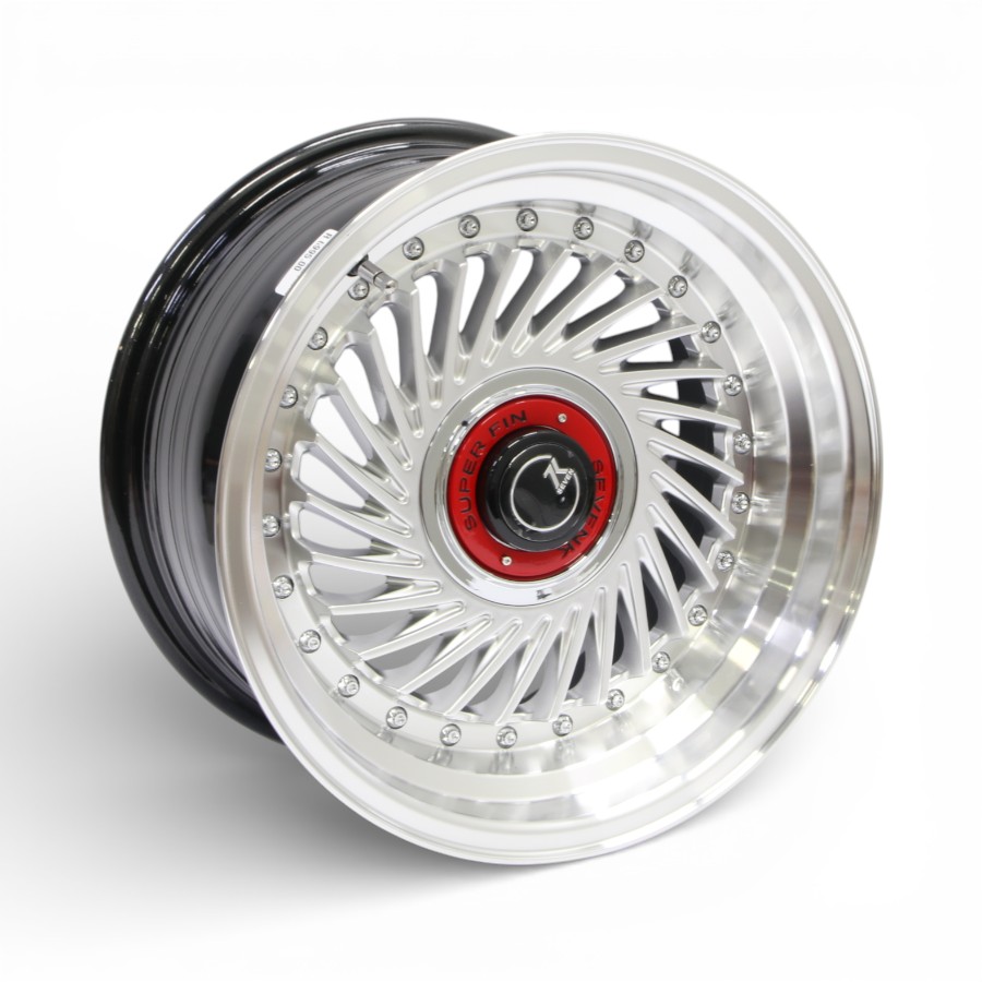 M8639 15" M8639 4/100 & 4/114 Machine Silver With Rivets Alloy Wheels - Image 1