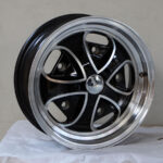 15" 5/205 5.5j Classic Beetle Black & Silver Alloy Wheel (Single)