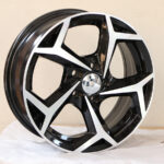 15" 5/100 6.5j Black Machine Face Alloy Wheel (Single)