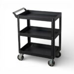 GripForge 3-Tier Heavy Duty Steel Mobile workshop Trolley with Lockable Castors