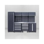 GripForge Premium Garage Workstation Tool Cabinet System With Stainless Steel Workbench