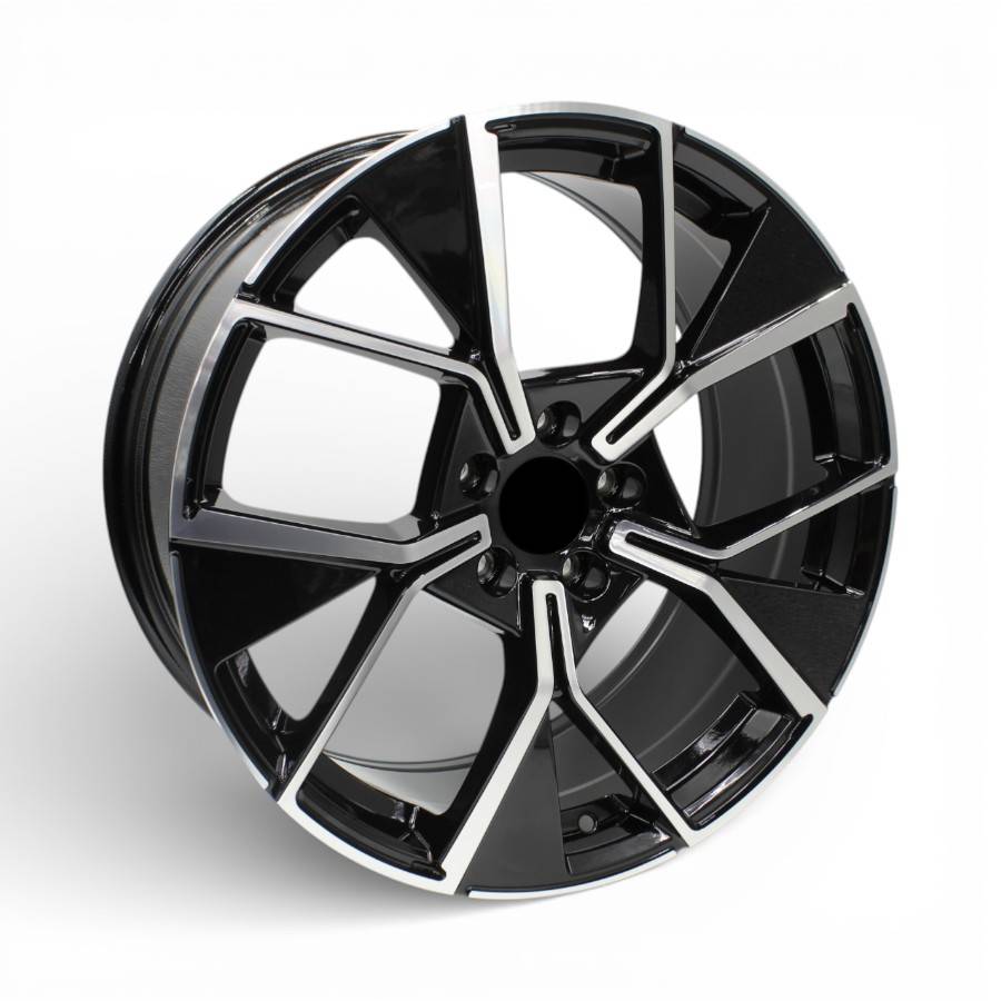 AV-82 19 19" AV-82 5/112 Black Machine Face Alloy Wheels - Image 1
