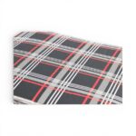 Car Upholstery Tartan Fabric Black With Red Stripe 1m X 1.5m Sold Per Meter