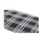 Car Upholstery Tartan Fabric Black With White Stripe 1m X 1.5m Sold Per Meter