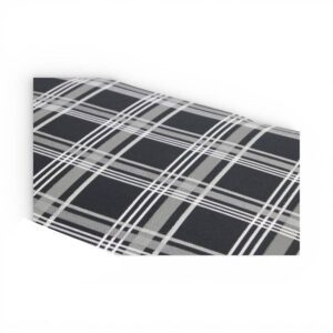 Car Upholstery Tartan Fabric Black With White Stripe 1m X 1.5m Sold Per Meter
