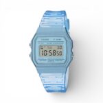 Casio F-91WS-2DF Digital Watch – Translucent Blue Resin Strap, Lightweight Classic With LED Backlight