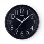 Casio IQ-05-1DF Analog Wall Clock – Classic Black Frame, Clear Dial Design