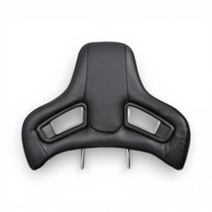 Racing Seat Design Headrest - Black and Fibretec Design (pair)