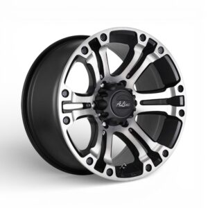 15" A-Line Granite 6/139 Black Machine Face Alloy Wheels