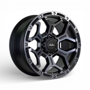 17" A-Line Outlaw 6/114 Satin Black Tint Smoke Alloy Wheels