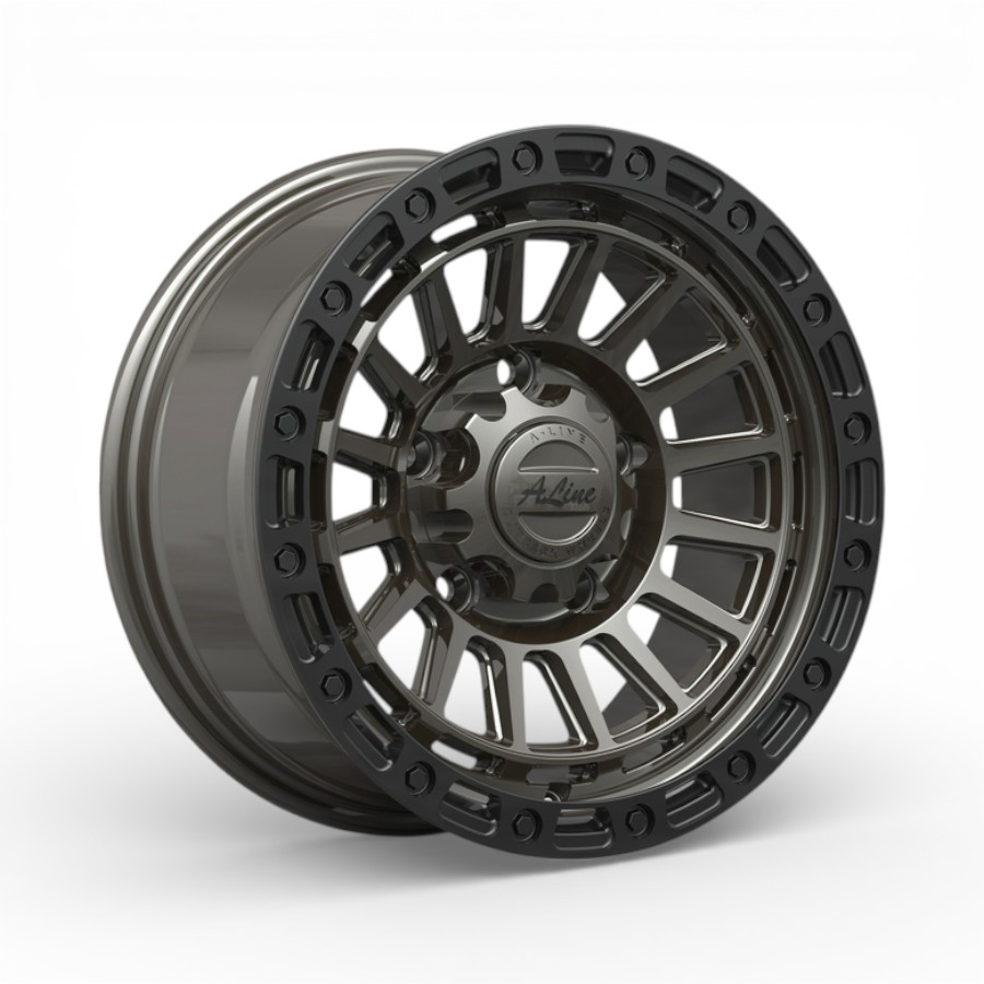 82360998 Indus-TITANIUM-BLK-LIP-side 15" A-Line Indus 5/139 Titanium Black Lip Alloy Wheels - Image 1