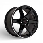 17" A-Line Acid 4/108 Black Machine Lip Alloy Wheels