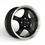17" A-Line Rocco 4/100 & 4/108 Gloss Black Machine Lip Alloy Wheels