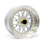 17" TWC270 4/100 & 5/100 Silver Machine Lip with Gold Rivets Alloy Wheels