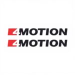 4-Motion Red & Black Vinyl Sticker - Pair (34x5cm)